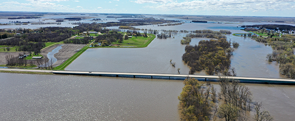 Photo: Drone shot of flooding on Hwy 171.